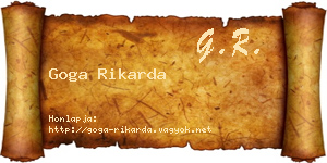 Goga Rikarda névjegykártya
