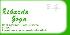 rikarda goga business card